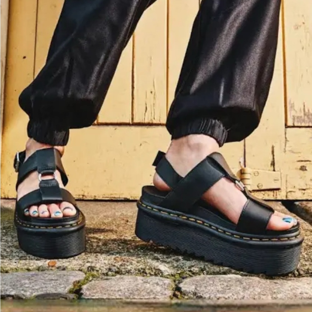 Dr. Martens Black Chunky Platform Sandals new without box